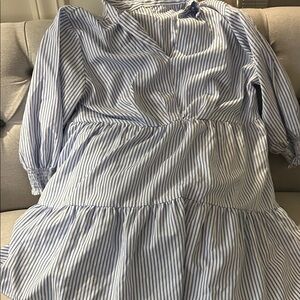 Blue Striped Mini Dress